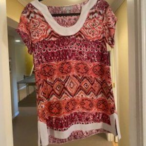 NWT Tina Stephens Colorful Blouse